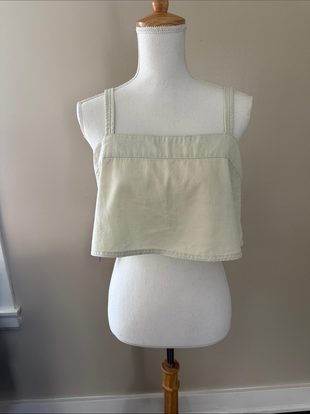 Wilfred Cream Cropped Square-Neck Tank
